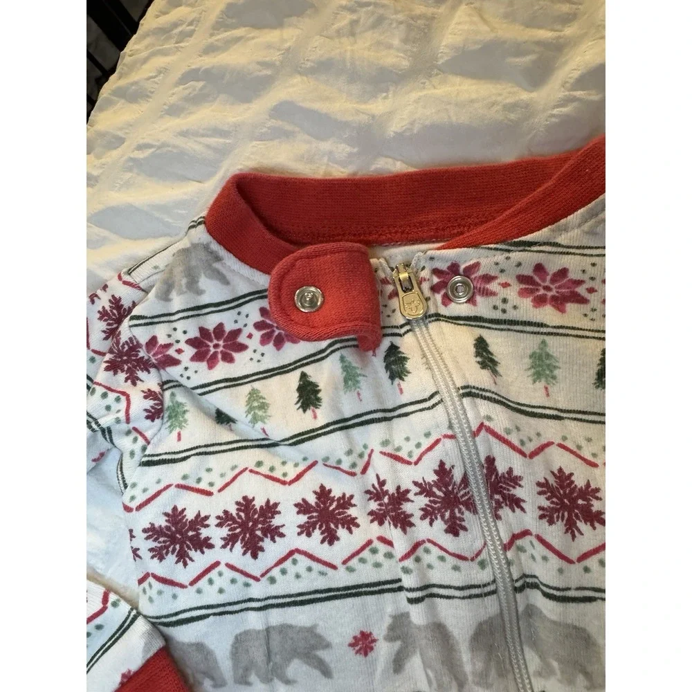 3/6 Month Burt's Bees‎ Christmas Sleeper 100% Organic Cotton